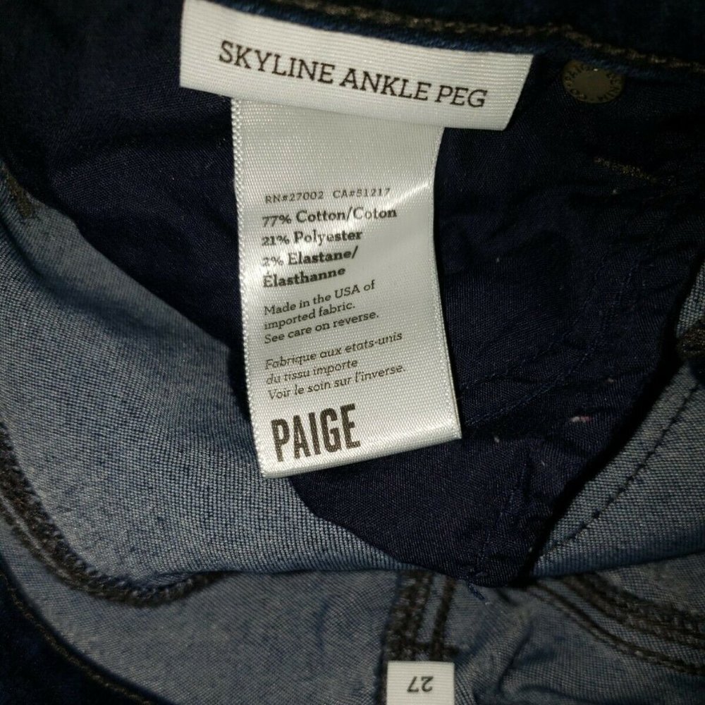 Paige skinny jeans Sz 27 SKYLINE ANKLE PEG Dark wash Skinny fit pants - Picture 6 of 7